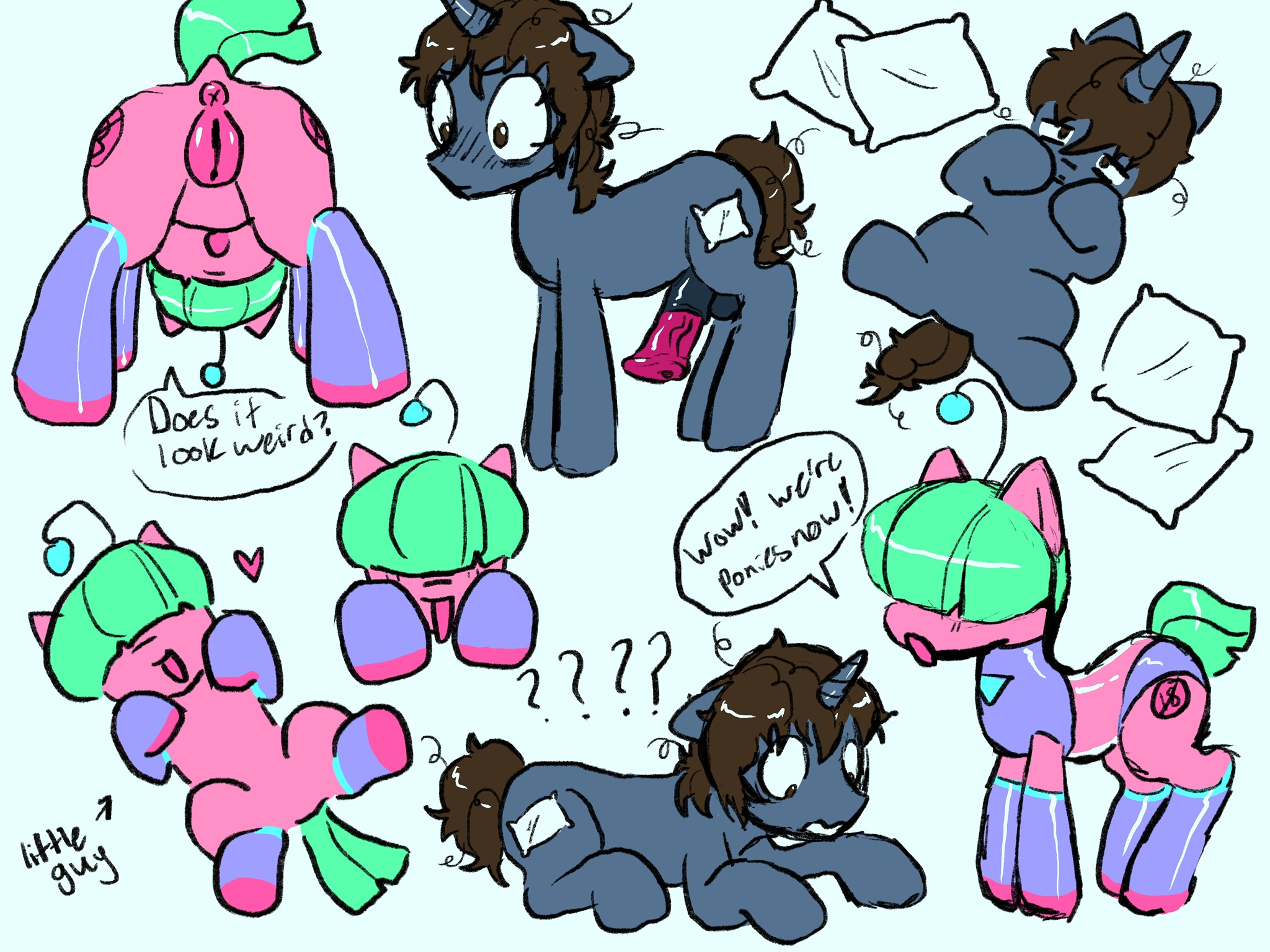 E-69 and Jacob as ponies